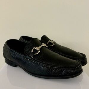 Ferragamo Men's Magnifico Black Leather
Gancini Loafer Moccasin Sz 10